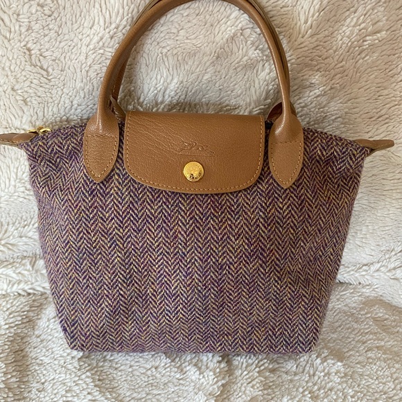 Longchamp Bags Longchamp Vintage La Pliage Tweed Bag Poshmark